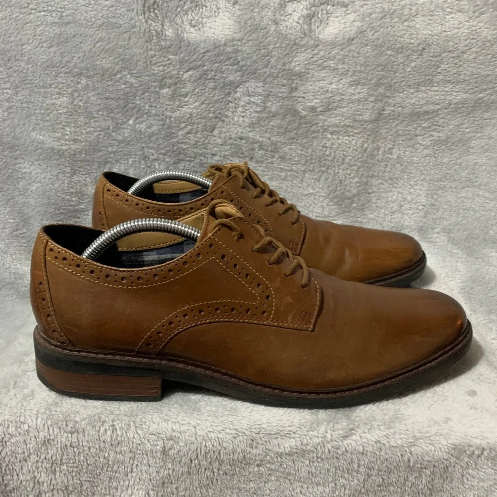 Bostonian Commonwealth‎ Men's Tan Leather Wingtip Oxford Dress Shoes Size 10.5